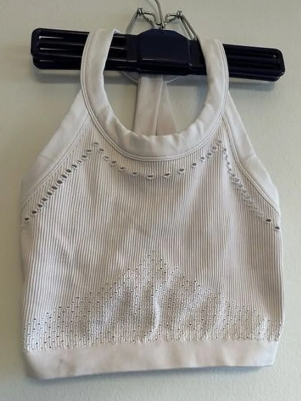 FP Movement by Free People White Ribbed Halter Crop Tank